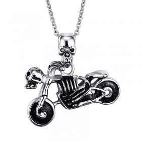 Pendentif Moto Biker Tête de Mort Squelette bobijoo