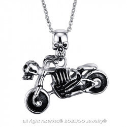 PE0047 BOBIJOO Jewelry Pendant Motorcycle Biker skull Skeleton