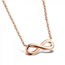 PEF0023 BOBIJOO Jewelry Necklace Pendant Infinity Necklace Golden Gold Pink