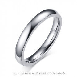 AL0059 BOBIJOO Jewelry Ring Alliance Simple Joint Stainless Steel Silver 3mm