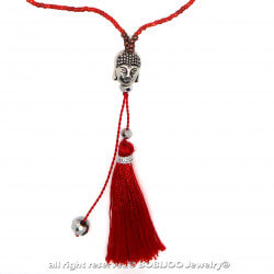 COF0029 BOBIJOO Jewelry Colgante De Collar De La Borla De Bali Buda Perlas Rojas