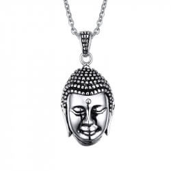 PE0056 BOBIJOO Jewelry Pendant Head of Buddha Bali Asia Stainless Steel