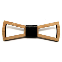 NP0006 BOBIJOO Jewelry Bow tie wood bamboo openwork Design Rectangle