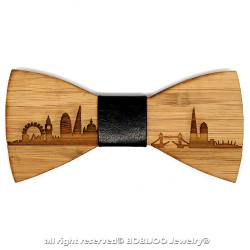 NP0003 BOBIJOO Jewelry Bow tie wood bamboo London GB