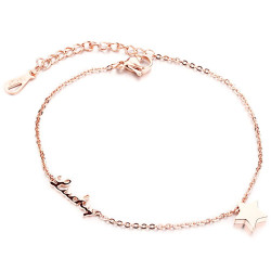 BR0180 BOBIJOO Jewelry Chain Ankle Woman Golden Gold Lucky Star Happiness