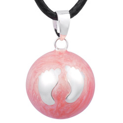 GR0025 BOBIJOO Jewelry Colgante Del Collar De La Bola Musical De Embarazo A Los Pies Del Pequeño De Color Rosa Niña