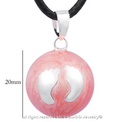 GR0025 BOBIJOO Jewelry Colgante Del Collar De La Bola Musical De Embarazo A Los Pies Del Pequeño De Color Rosa Niña