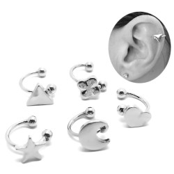 PIP0028 BOBIJOO Jewelry Lot of 5 earrings Silver