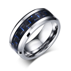 BA0169 BOBIJOO Jewelry Ring Ring Alliance Tungsten Black Carbon Blue