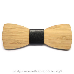 NP0011 BOBIJOO Jewelry Classical Chic Bamboo Wood Bow Tie