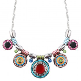 COF0012 BOBIJOO Jewelry Collar De Las Mujeres De Varios Colores Emaillé Étnico Bohemio