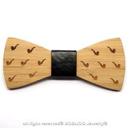 NP0021 BOBIJOO JEWELRY Bow Tie Wood Bamboo Pipe