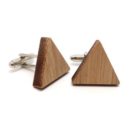 Boutons de Manchette Bois Triangle Géométrie bobijoo