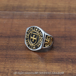 BA0068 BOBIJOO Jewelry Ring Signet Templar Cross Frank Mason Templi Signum Militi