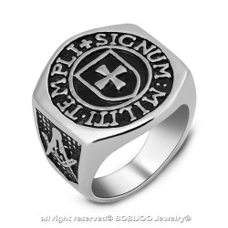 BA0188 BOBIJOO Jewelry Ring Signet Ring Cross Templar Frank Mason Templi Signum Militi