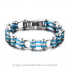 BR0145 BOBIJOO Jewelry Bracelet Chain Steel Motorcycle Blue White