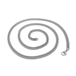 PE0117 BOBIJOO Jewelry Cadena de Malla de Frenar la cadena de 60 cm 4 mm de Acero Inoxidable